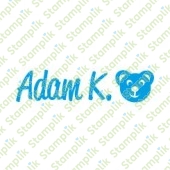 Transparentní razítko Adam K. a medvídek